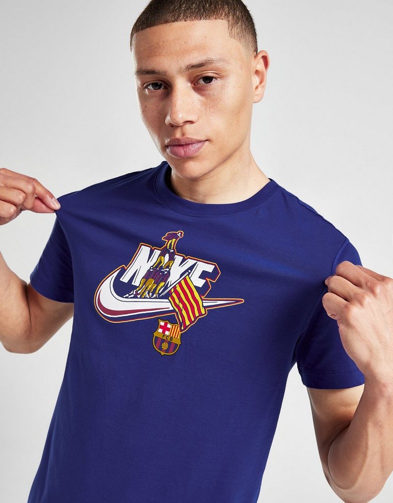 Koszulka, t-shirt męski NIKE T-SHIRT FCB M NK SSL FUTURA TEE TEE FD1085-455 Niebieski