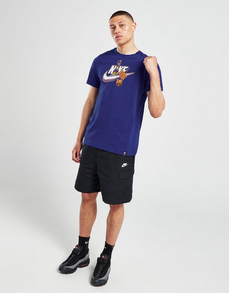 Koszulka, t-shirt męski NIKE T-SHIRT FCB M NK SSL FUTURA TEE TEE FD1085-455 Niebieski