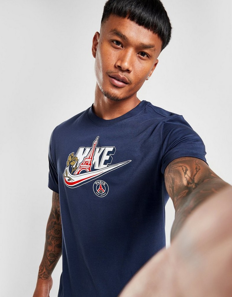Tricou pentru bărbați NIKE TRICOU PSG M NK SSL FUTURA TEE TEE FD1083-410 Albastru