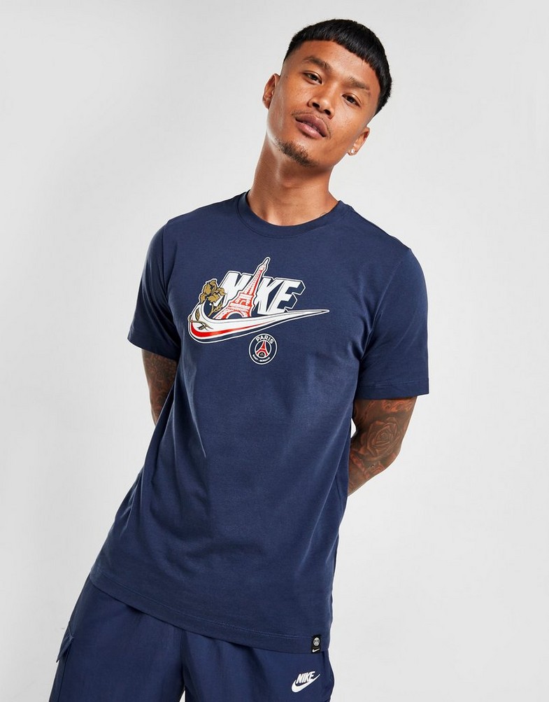 Tricou pentru bărbați NIKE TRICOU PSG M NK SSL FUTURA TEE TEE FD1083-410 Albastru