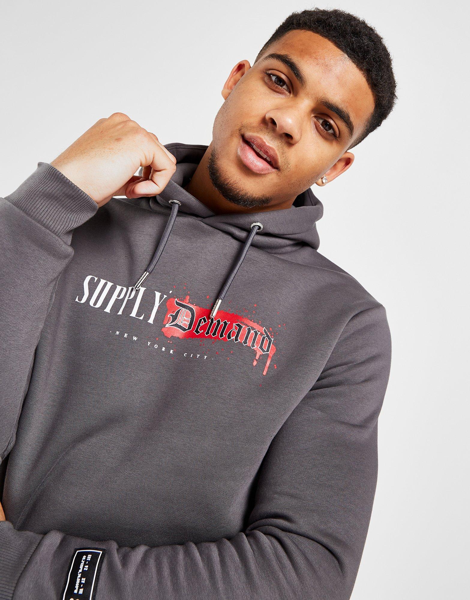 Vyriškas džemperis SUPPLY & DEMAND DŽEMPERIS   SU GOBTUVU HOODED FLCE TP SUPTM16568 Pilka