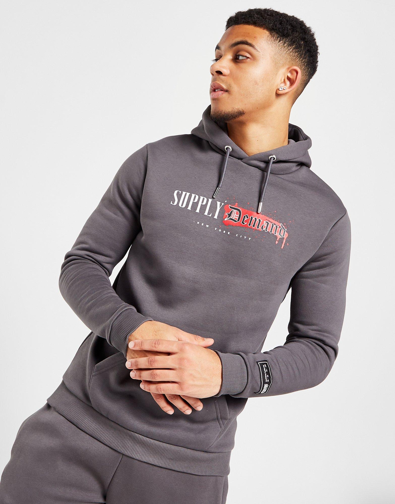 Vyriškas džemperis SUPPLY & DEMAND DŽEMPERIS   SU GOBTUVU HOODED FLCE TP SUPTM16568 Pilka