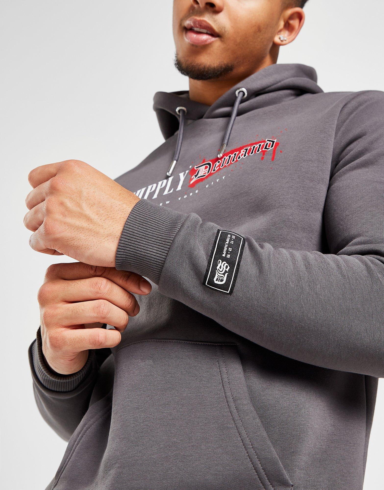 Vyriškas džemperis SUPPLY & DEMAND DŽEMPERIS   SU GOBTUVU HOODED FLCE TP SUPTM16568 Pilka