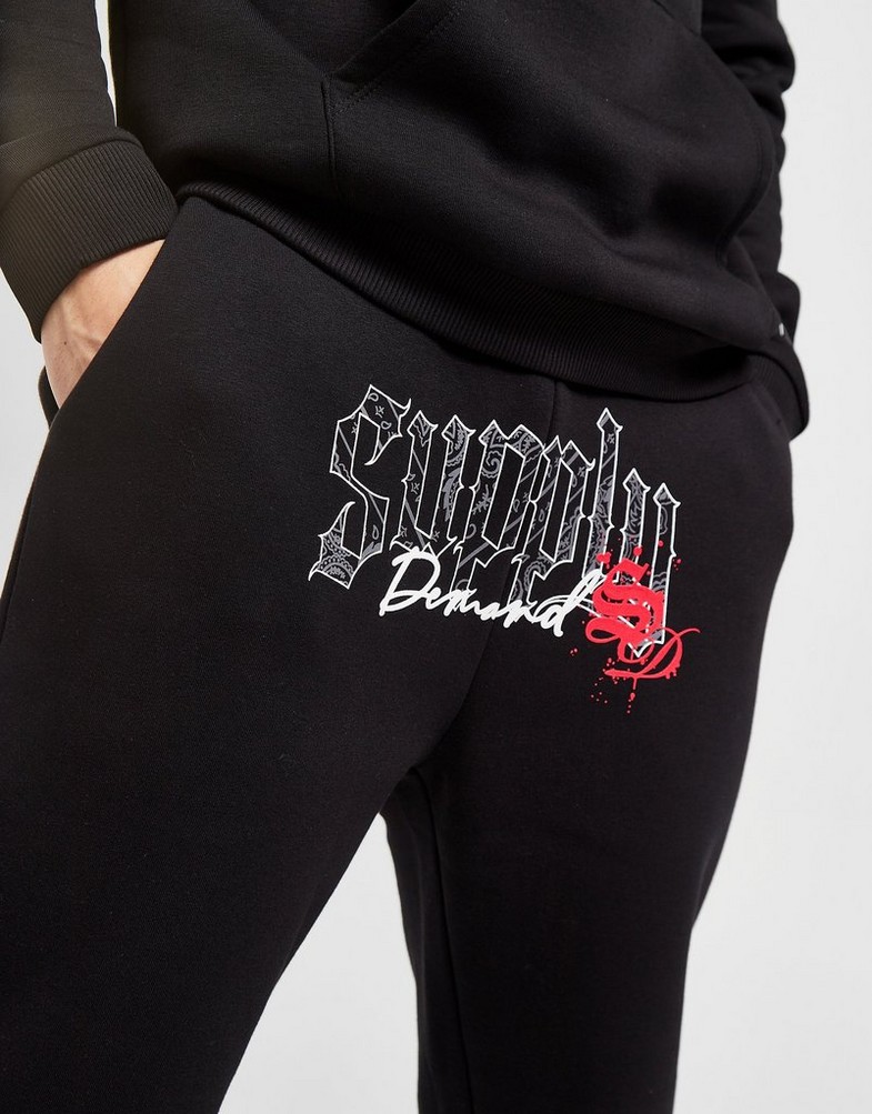 SUPPLY & DEMAND SPODNIE BLAZE JOG BLK FLEECE PANTS