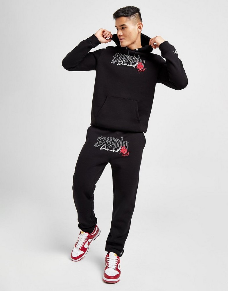 2025超人気 SUPPLY & DEMAND SPODNIE BLAZE JOG BLK FLEECE PANTS Clothing