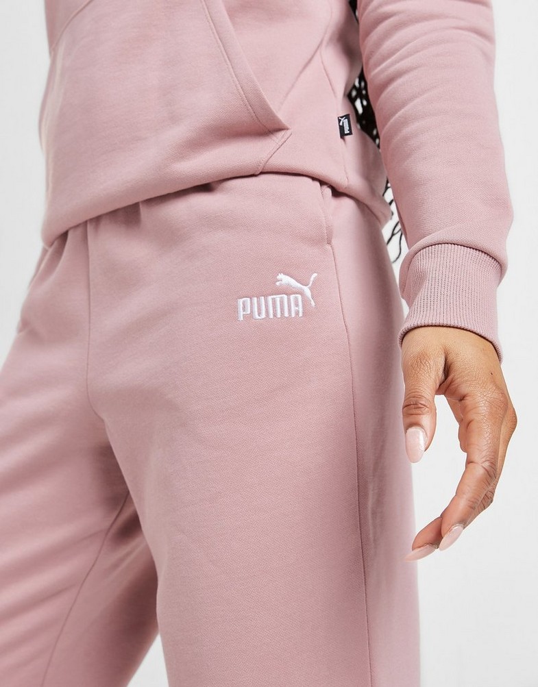Pantaloni pentru femei PUMA PANTALONI  ESS+ EMBROIDERY HIGH-WAIST PANTS 67000738 Roz