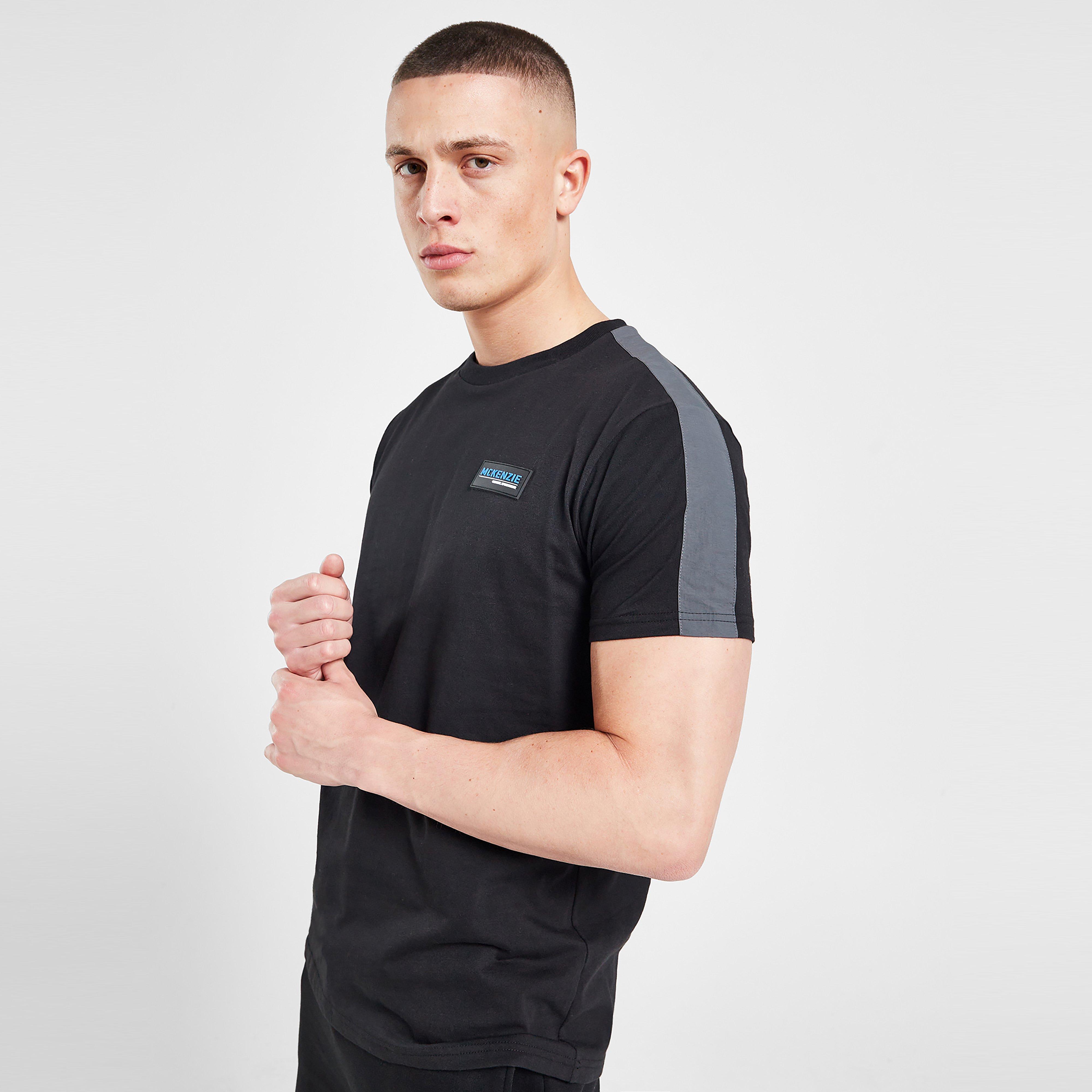 Komplet dresowy męski MCKENZIE KOMPLET REWARD TEE/SHT SET BLK COTTON/NYLON SUITS