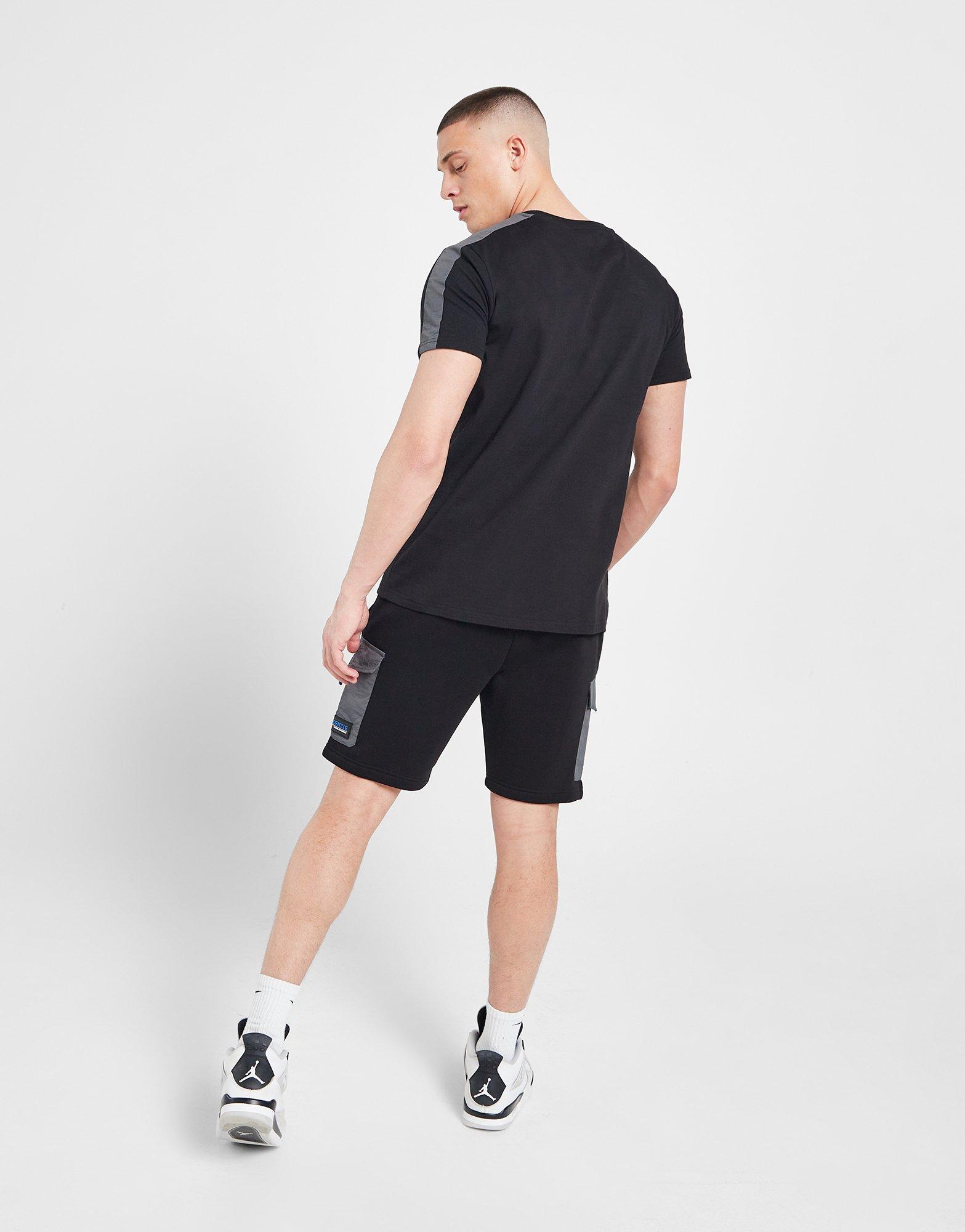 Vyriška sportiniai kostiumai MCKENZIE KOMPLEKTAS REWARD TEE/SHT SET BLK COTTON/NYLON SUIT MCKTM15830090 Juoda