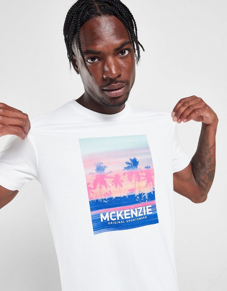 Koszulka, t-shirt męski MCKENZIE T-SHIRT LYNX TEE WHT TEE - SHIRTS MCKTM15761010 Biały