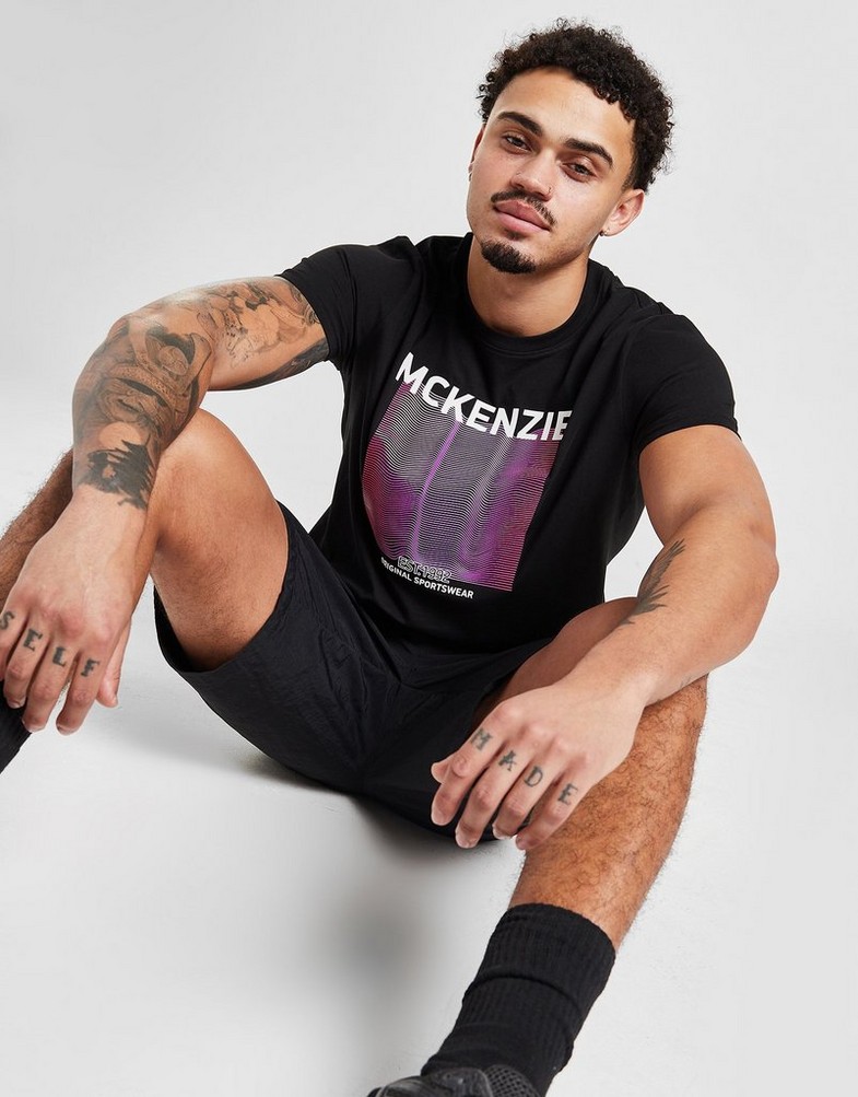 Koszulka, t-shirt męski MCKENZIE T-SHIRT SPADE TEE BLK TEE - SHIRTS MCKTM15762090 Czarny