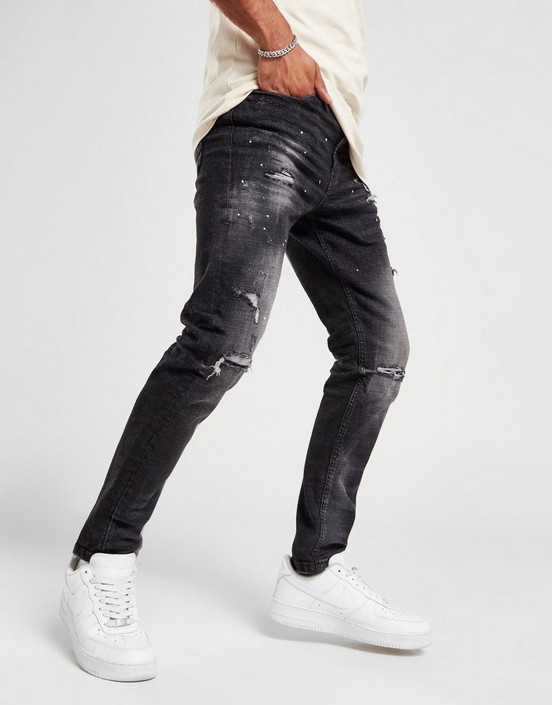 SUPPLY & DEMAND SPODNIE RAVEN JEAN BLK DENIM JEANS SUPTM16592 Czarny