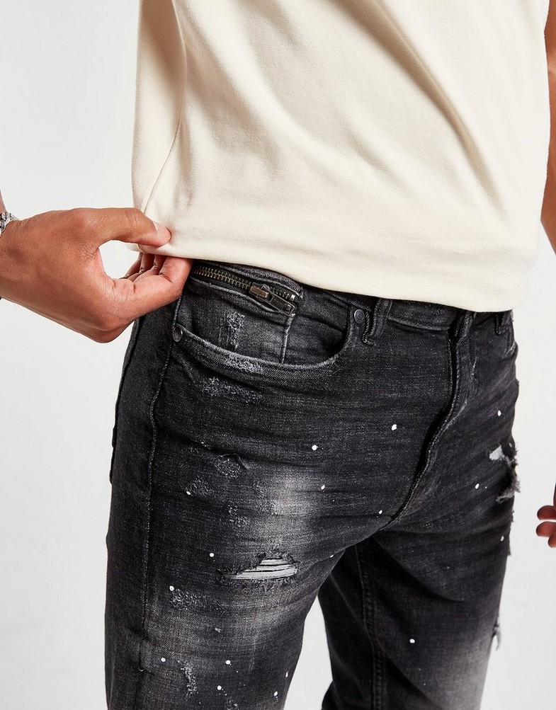 SUPPLY & DEMAND SPODNIE RAVEN JEAN BLK DENIM JEANS SUPTM16592 Czarny