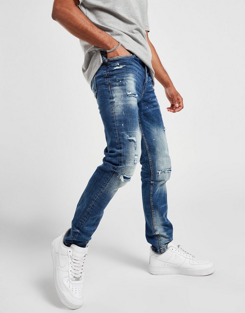 SUPPLY & DEMAND SPODNIE DENIM JEANS SUPTM16593 Granatowy