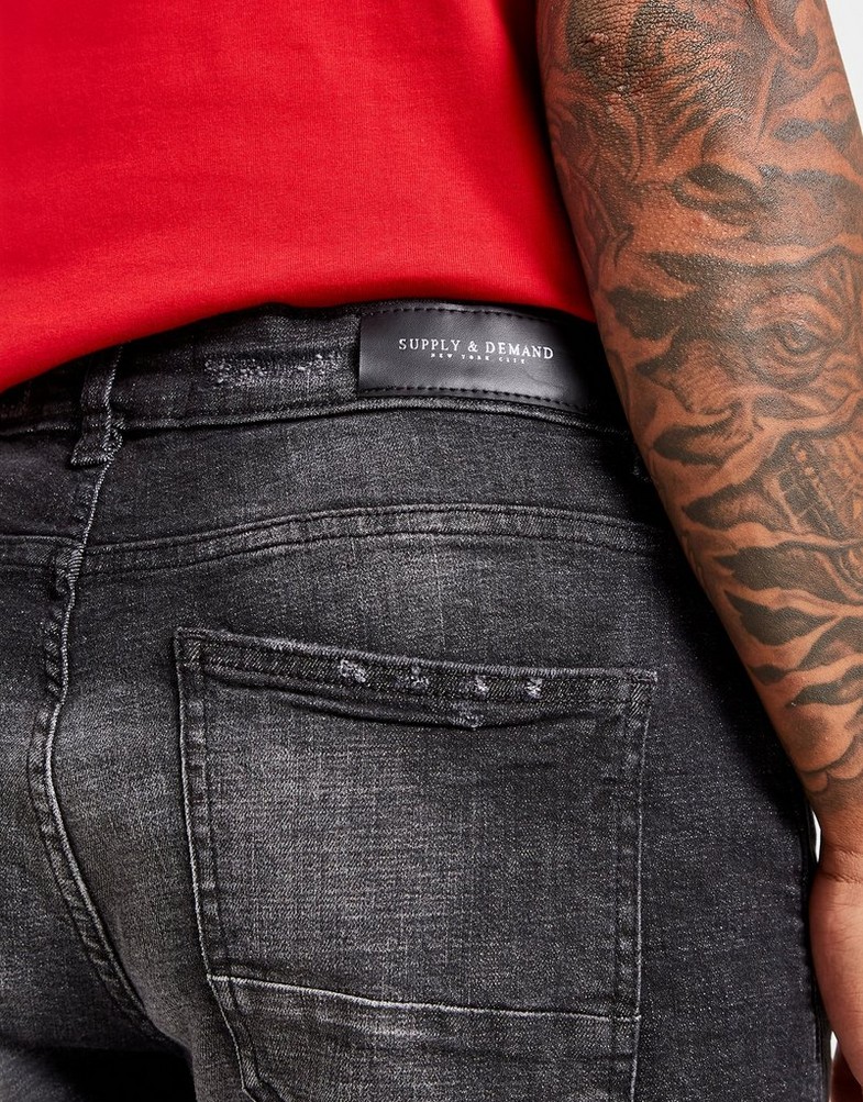 Krótkie spodenki, szorty męskie SUPPLY & DEMAND SZORTY NATIVE DENIM SH BLK SHORTS SUPTM16588 Czarny