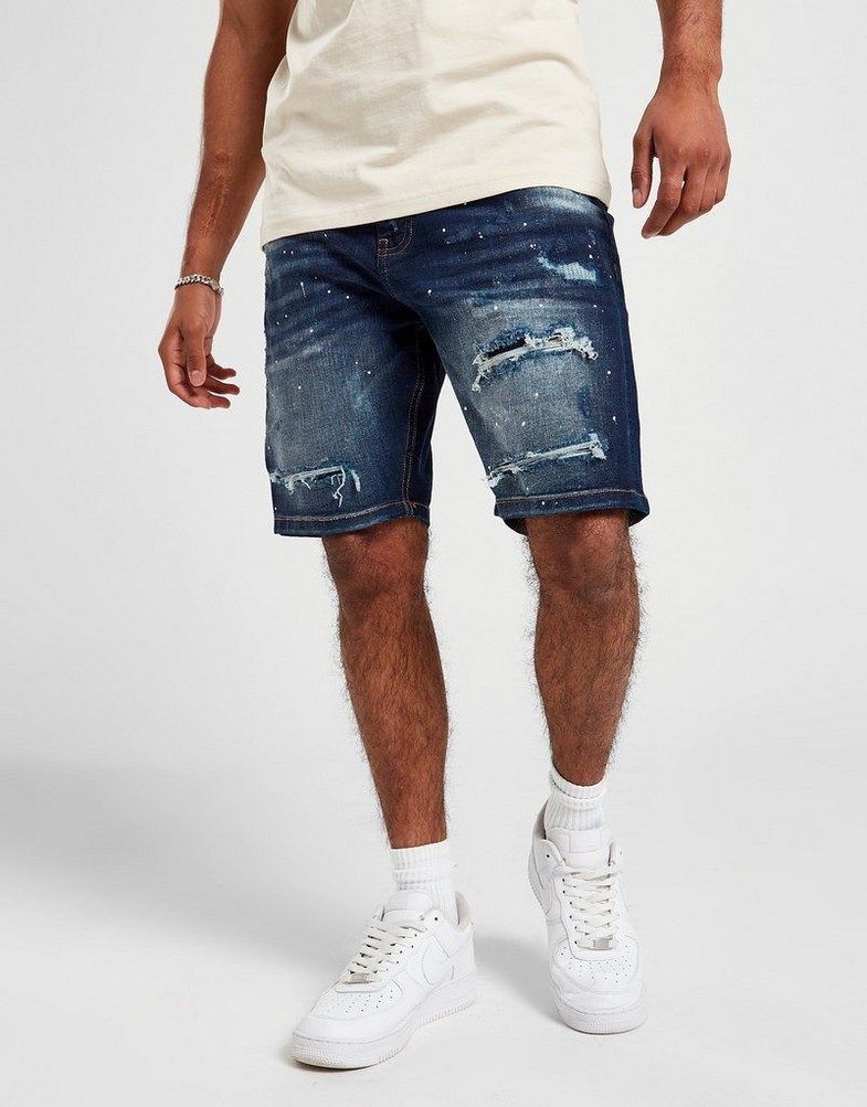 Krótkie spodenki, szorty męskie SUPPLY & DEMAND SZORTY DAKOTA DENIM SH MID SHORTS SUPTM16589 Niebieski