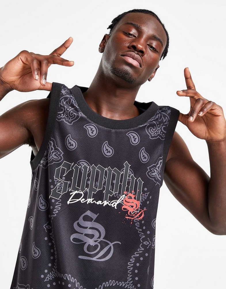 Чоловічі майки SUPPLY & DEMAND БЕЗРУКАВКА NASH BB VEST BLK VESTS SUPTM16600 Чорний