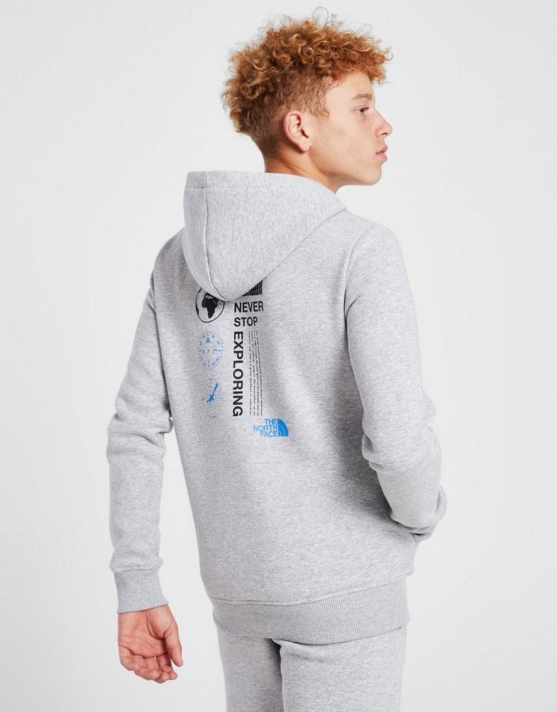 Detská mikina THE NORTH FACE MIKINA S KAPUCŇOU GRAPHIC HD NF0A87M9DYX1 Sivá