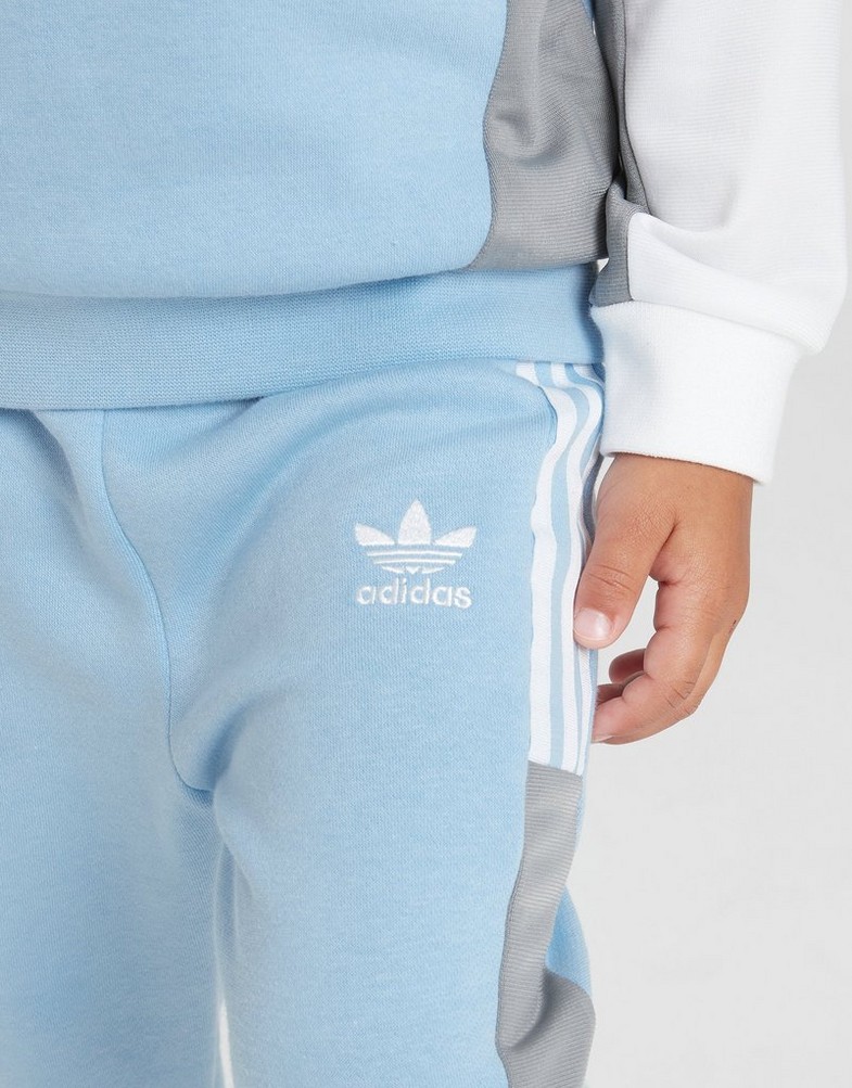 Komplet dresowy dziecięcy ADIDAS KOMPLET CHEV C/B CRWST BLU/GRY HZ0201 Niebieski