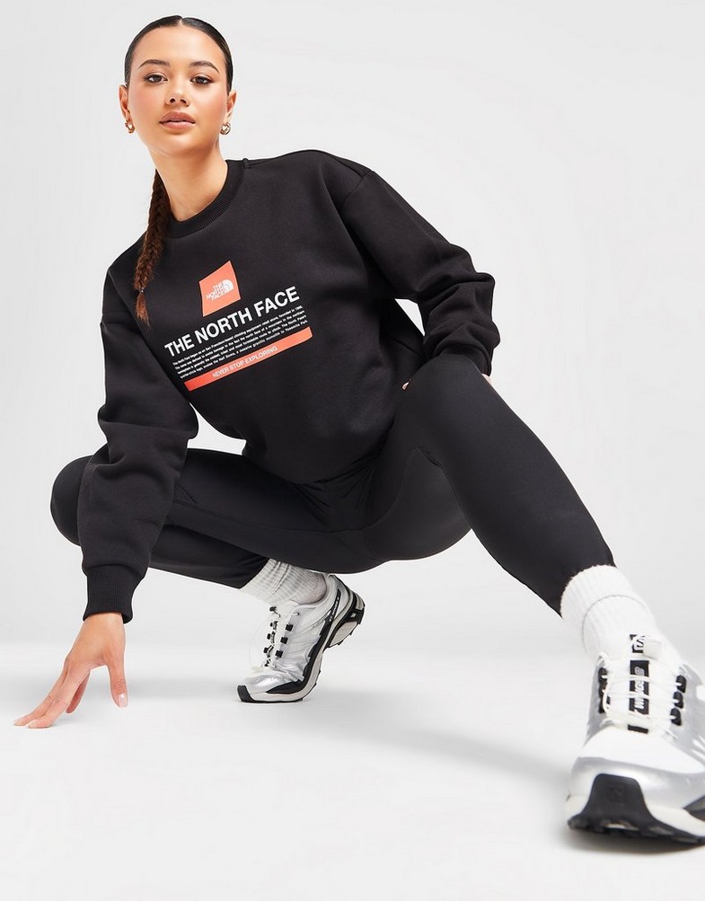 Dámska mikina THE NORTH FACE MIKINA BOX GRPHC CREW BLK/ORG NF0A88F0JK31 Čierna