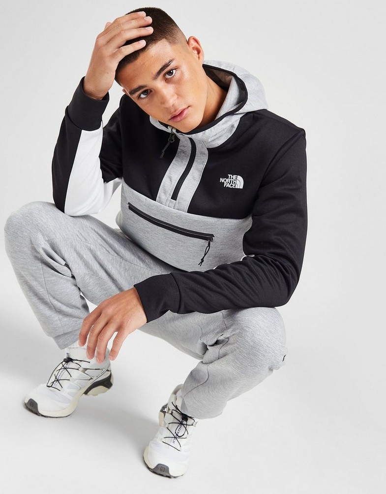 Férfi pulóverek THE NORTH FACE PULÓVER KAPUCNIS TEK ZIP HD GYM A83G9 Szürke