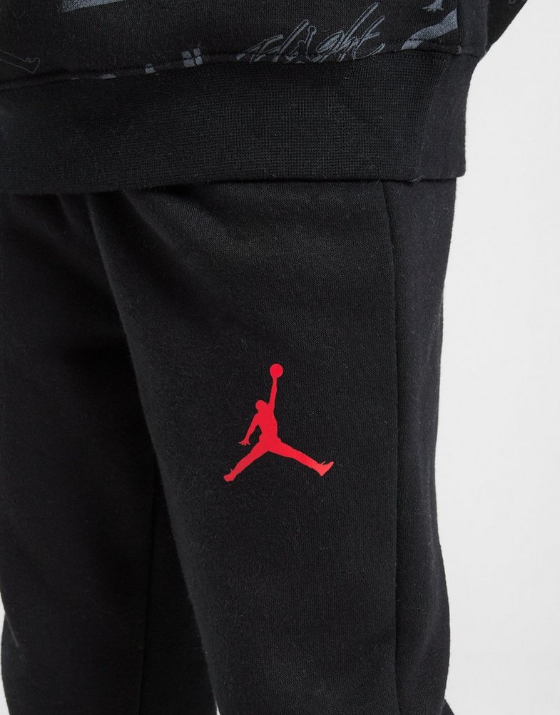 Detská tepláková súprava JORDAN SÚPRAVA AOP CRWST BLK/RED 85C838-023 Čierna