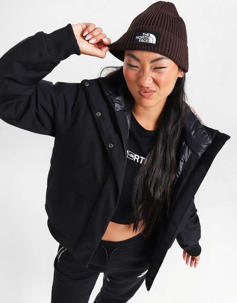 Dámska zimná čiapka THE NORTH FACE ČIAPKA TNF LOGO BOX CUFFED BNE NF0A8CHE1OI1 Čierna