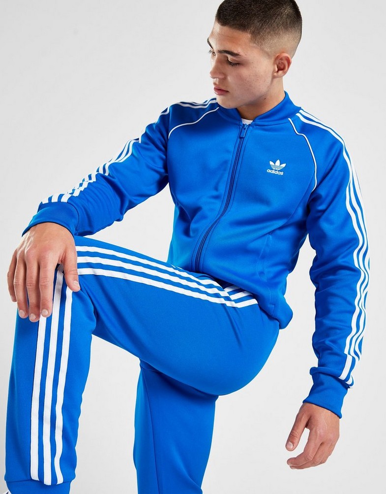 Bluza męska ADIDAS BLUZA ROZPINANA SSTAR TT BLUE IL2493 Niebieski