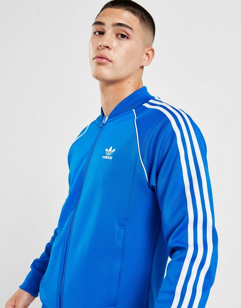Bluza męska ADIDAS BLUZA ROZPINANA SSTAR TT BLUE IL2493 Niebieski