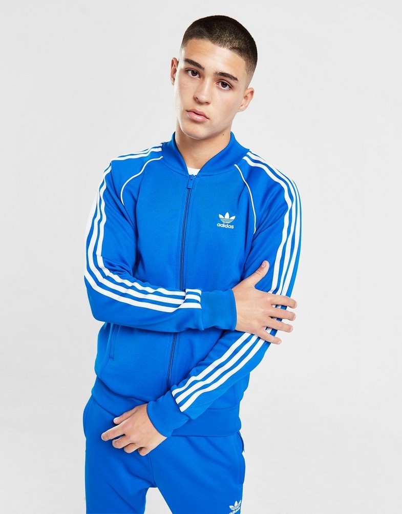 Bluza męska ADIDAS BLUZA ROZPINANA SSTAR TT BLUE IL2493 Niebieski