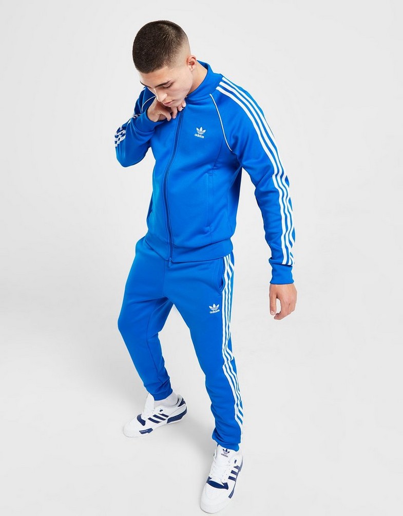 Bluza męska ADIDAS BLUZA ROZPINANA SSTAR TT BLUE IL2493 Niebieski