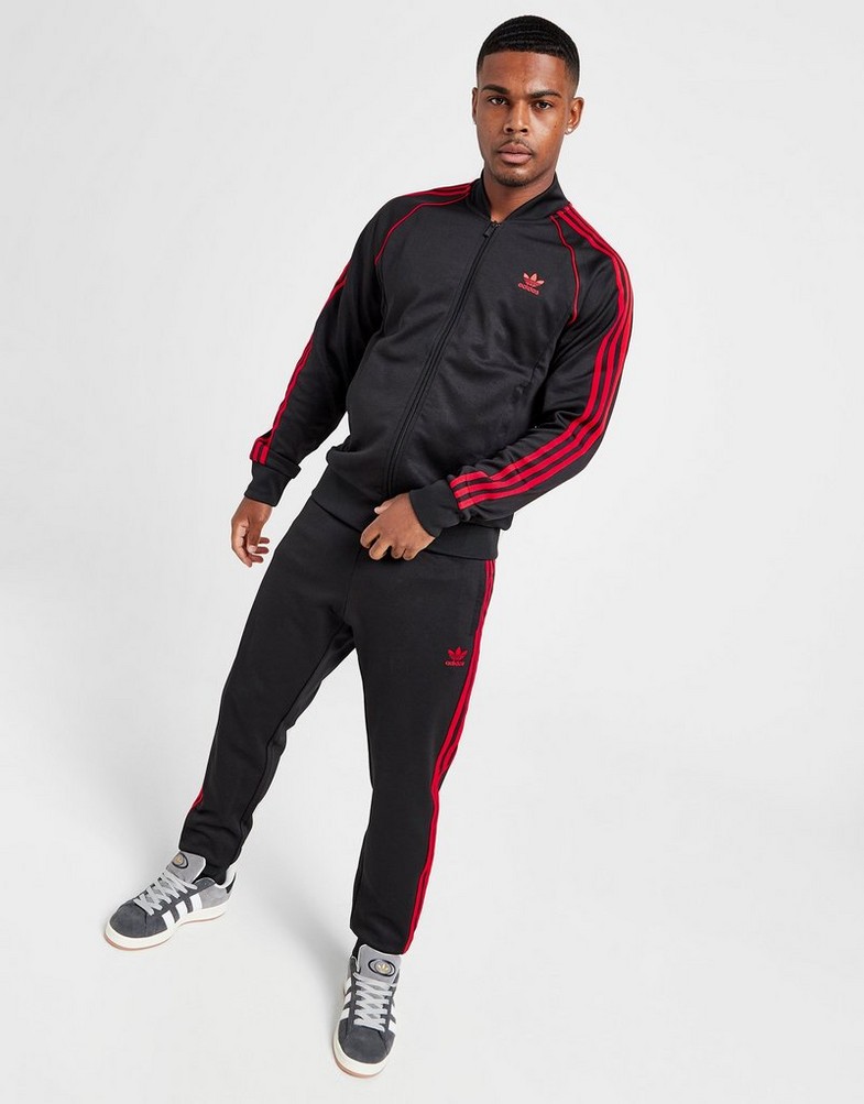 Vyriškas džemperis ADIDAS DŽEMPERIS UŽSEGAMAS SSTAR TT BLK/RED IT7144 Juoda