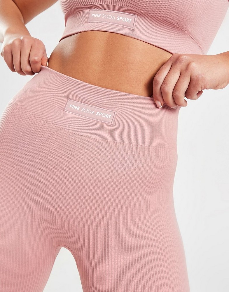 Női leggings PINK SODA LEGGINGS RIB SMLS TGHT ROSE