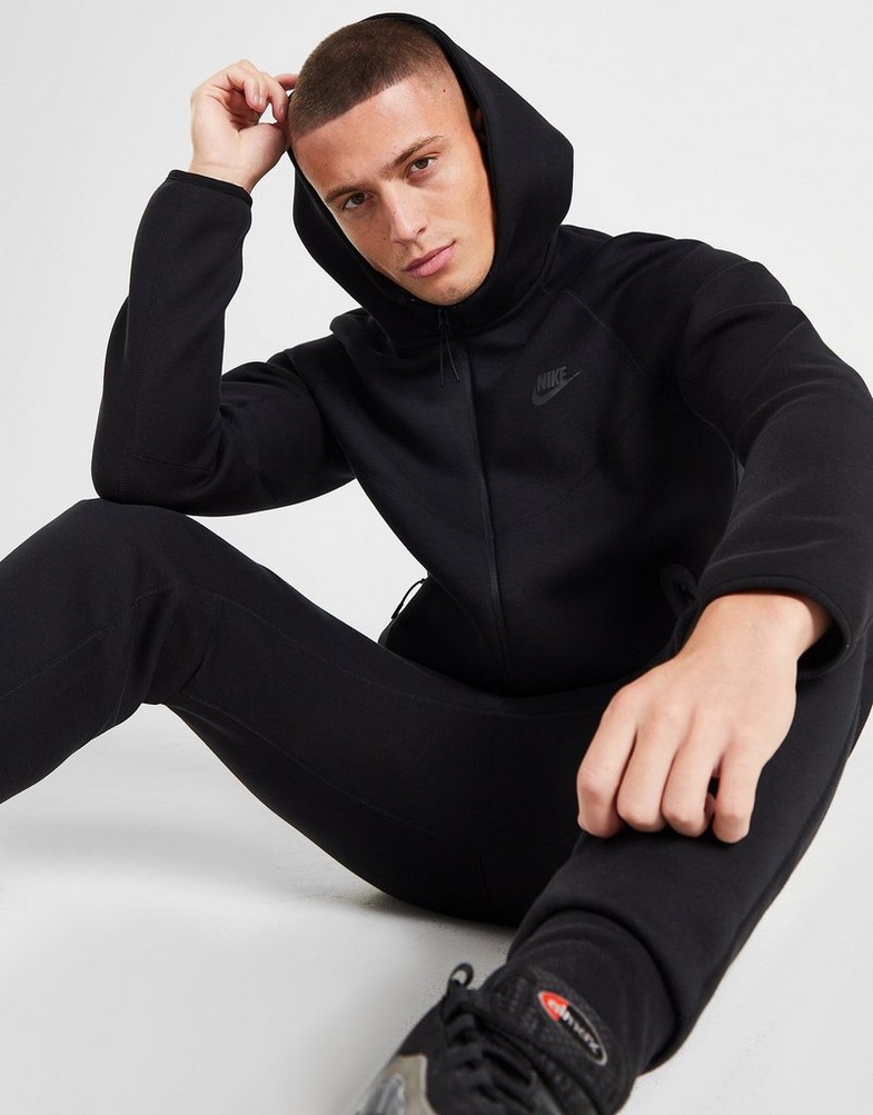 Bluză pentru bărbați NIKE BLUZĂ CU GLUGĂ M NK TCH FLC FB7921-010 Negru