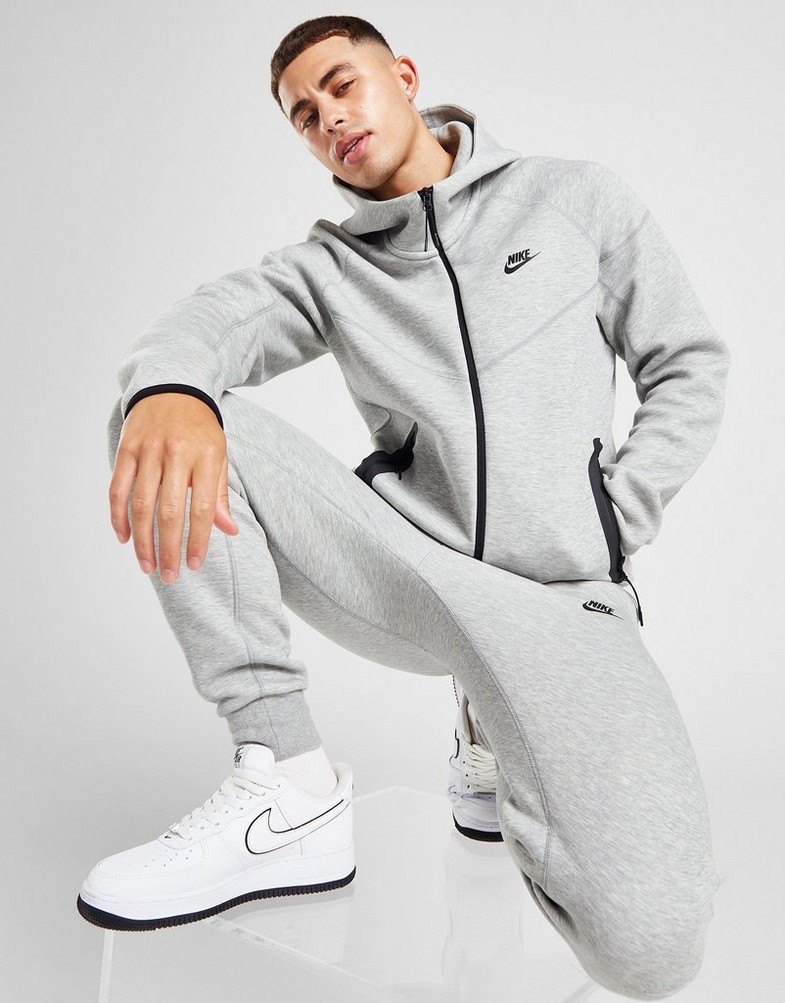 Чоловічі кофти NIKE КОФТА НА БЛИСКАВЦІ З КАПЮШОНОМ   M NK TCH FLC FZ WR FB7921-063 Сірий