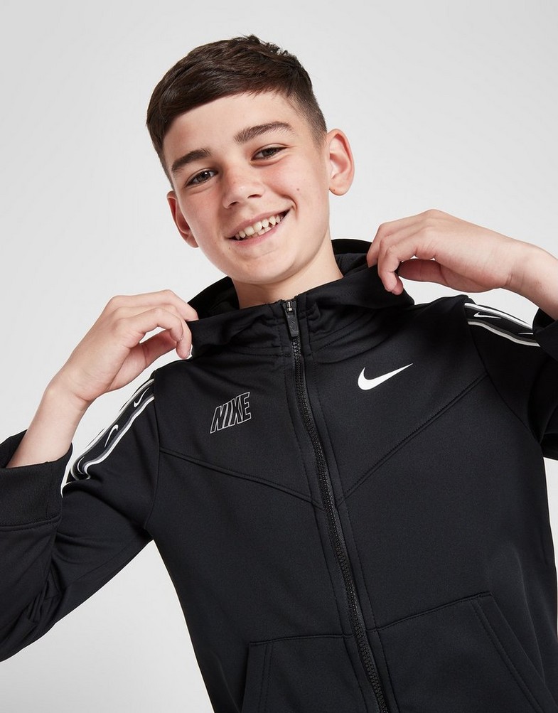Gyerek pulóver NIKE PULÓVER CIPZÁRAS KAPUCNIS NSW REPEAT SW FZ DZ5622-015 Fekete