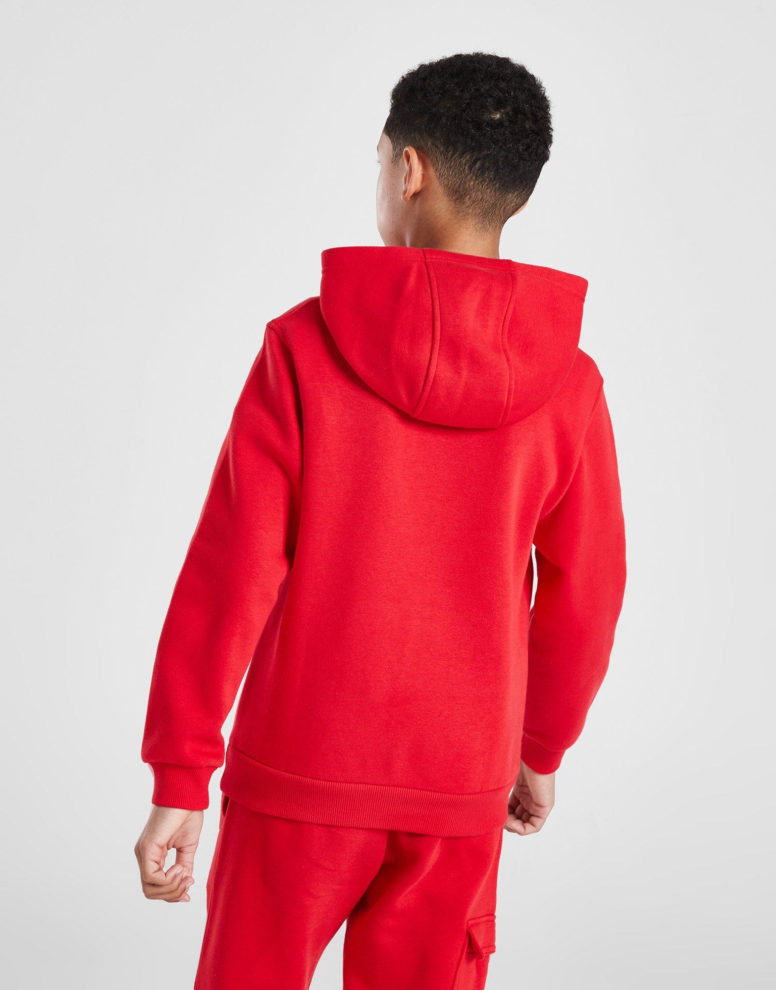 Detská mikina NIKE MIKINA S KAPUCÍ NSW CLUFLC HDY LBR FD3000-657 Červená