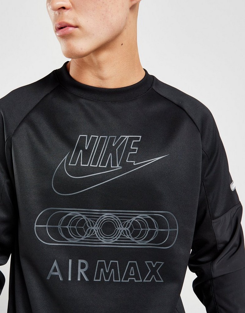 Bluză pentru bărbați NIKE BLUZĂ M NSW AIR MAX PK CREW FN0240-010 Negru