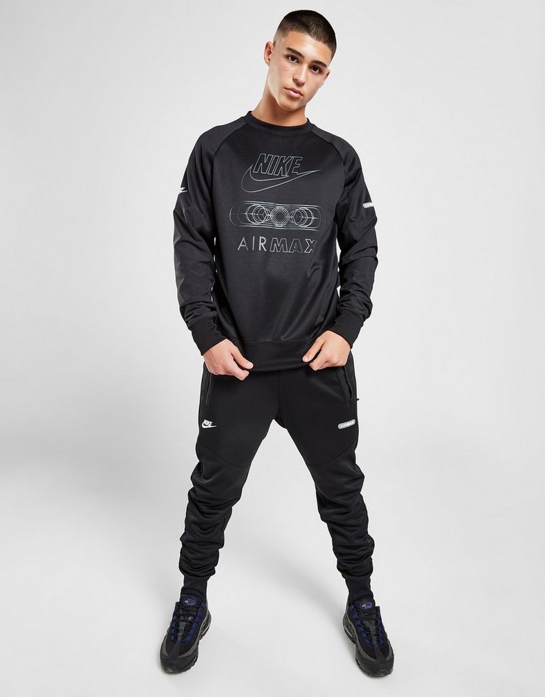 Bluză pentru bărbați NIKE BLUZĂ M NSW AIR MAX PK CREW FN0240-010 Negru