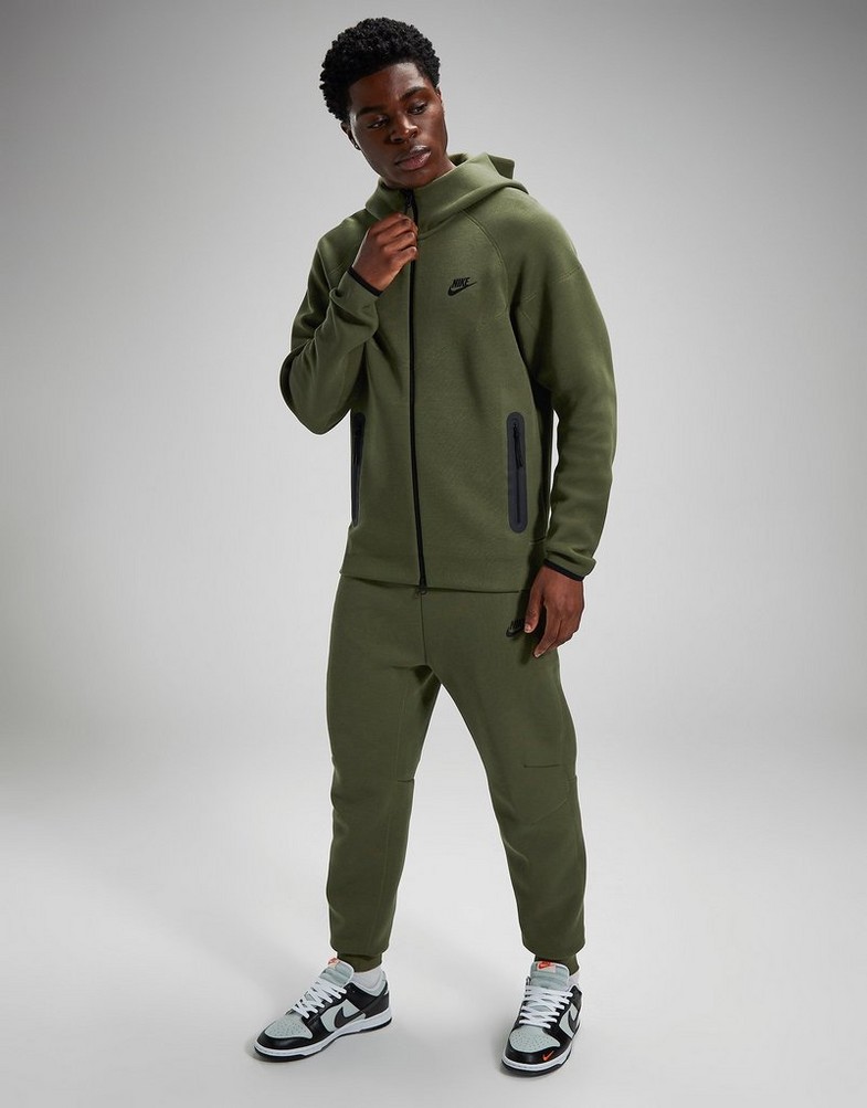 Bluza męska NIKE BLUZA ROZPINANA Z KAPTUREM M NK TCH FLC FB7921-222 Khaki