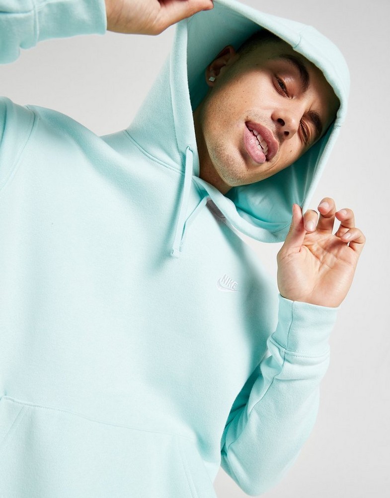 Bluza męska NIKE BLUZA Z KAPTUREM NIKE SPORTSWEAR CLUB BV2654-346 Turkusowy
