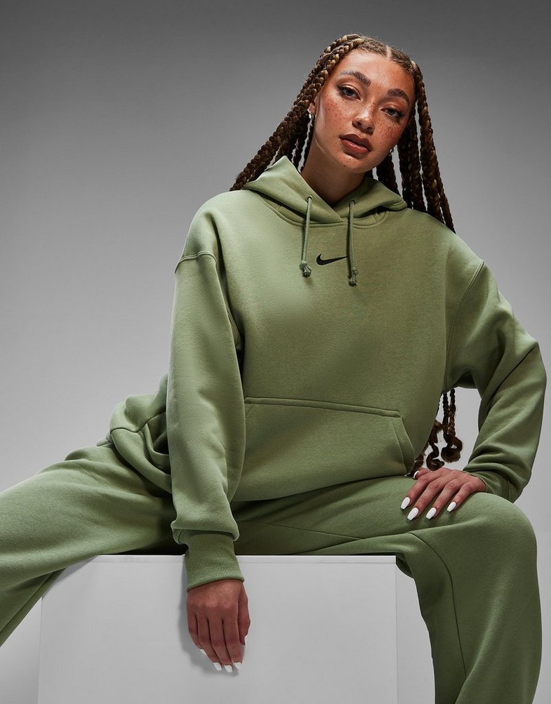 Bluza damska NIKE BLUZA Z KAPTUREM W NSW PHNX FLC OS PO HOODIE DQ5860-386 Khaki