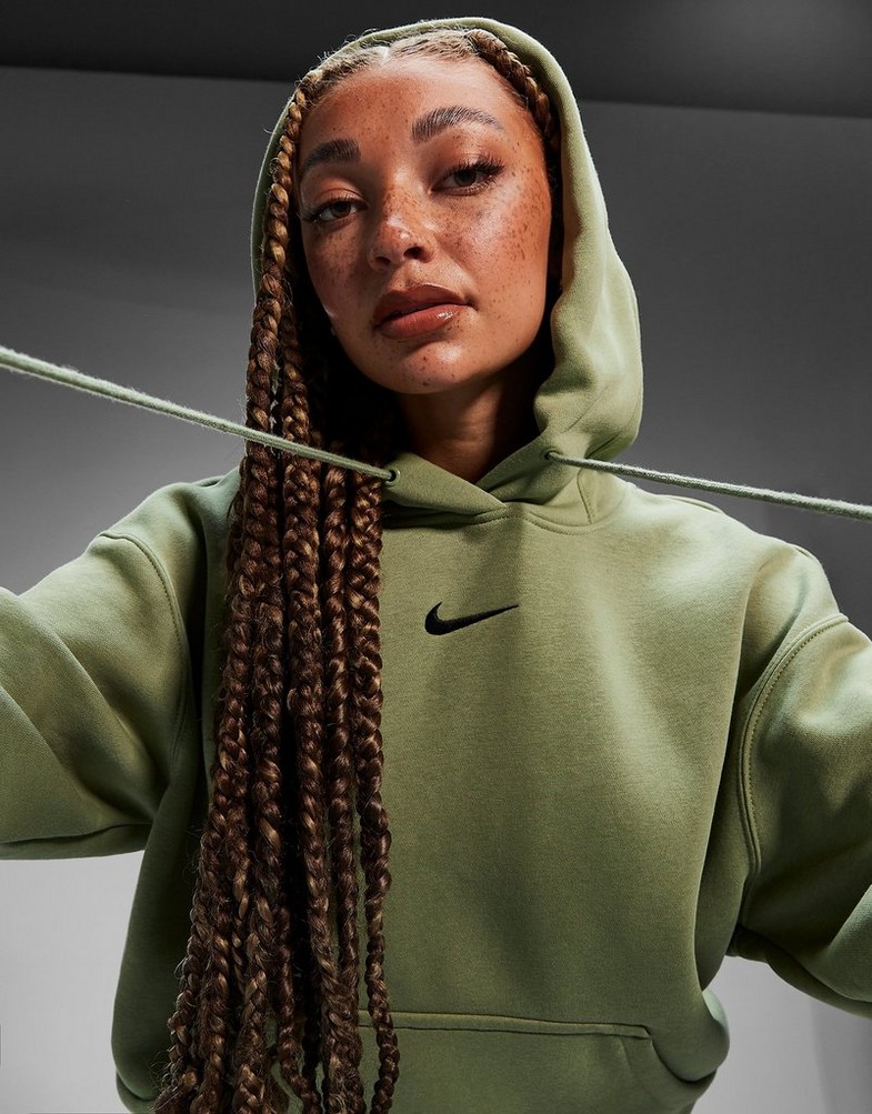 Bluza damska NIKE BLUZA Z KAPTUREM W NSW PHNX FLC OS PO HOODIE DQ5860-386 Khaki