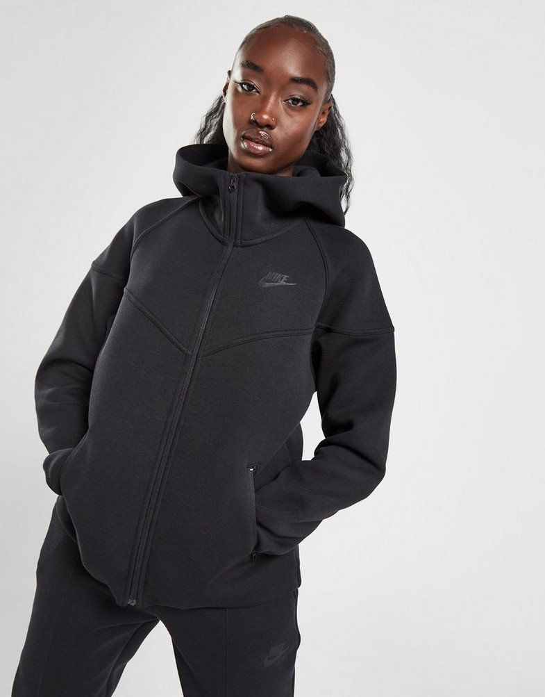 Жіночі кофти NIKE КОФТА З КАПЮШОНОМ W NSW TCH FLC WR FZ HDY FB8338-010 Чорний
