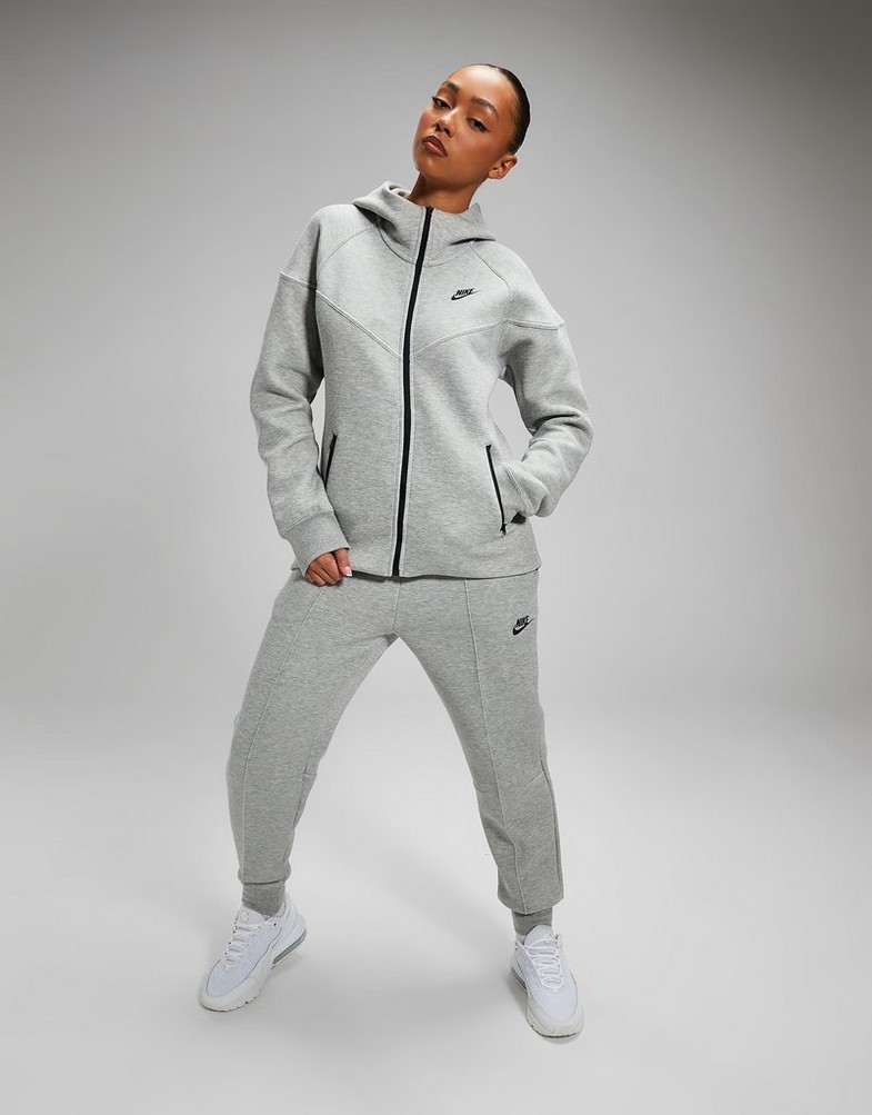 Жіночі кофти NIKE КОФТА З КАПЮШОНОМ W NSW TCH FLC WR FZ HDY FB8338-063 Сірий