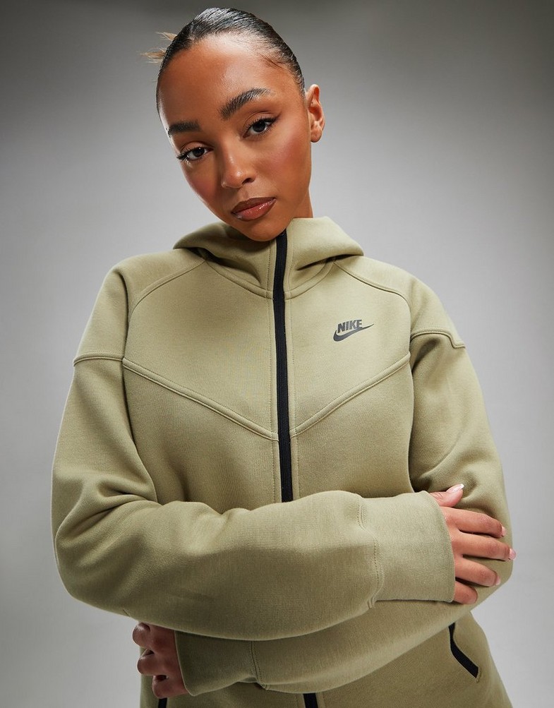 Női pulóver NIKE PULÓVER KAPUCNIS W NSW TCH FLC WR FZ HDY FB8338-276 Khaki