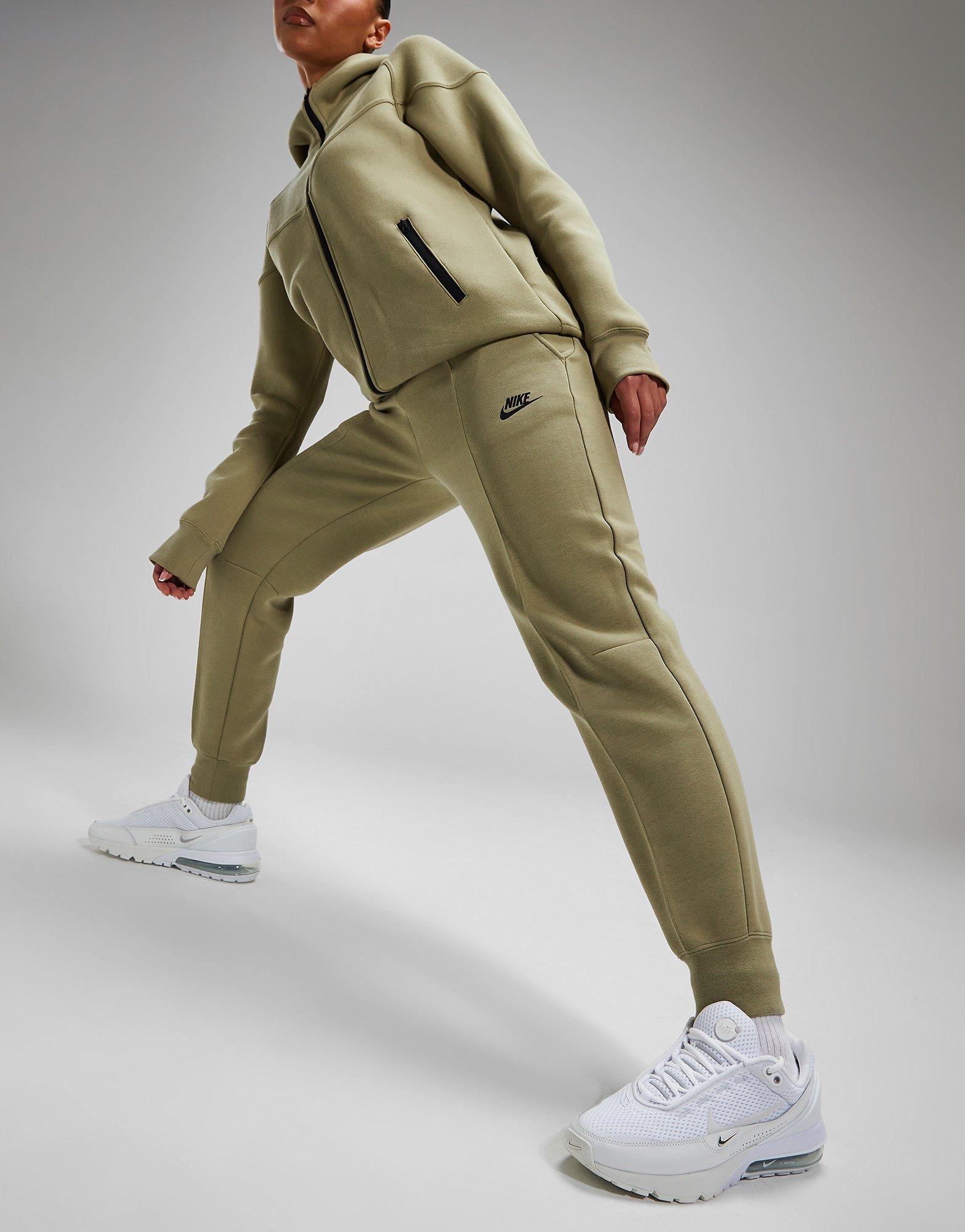 Moteriškos kelnės NIKE KELNĖS W NSW TCH FLC MR JGGR FB8330-276 Rusvai žalsva
