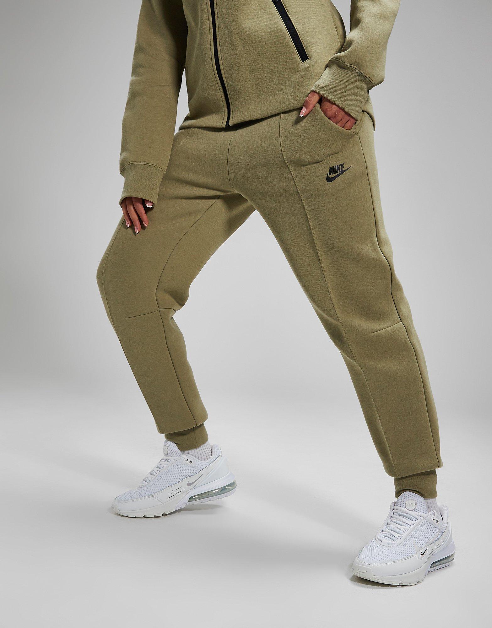 Moteriškos kelnės NIKE KELNĖS W NSW TCH FLC MR JGGR FB8330-276 Rusvai žalsva