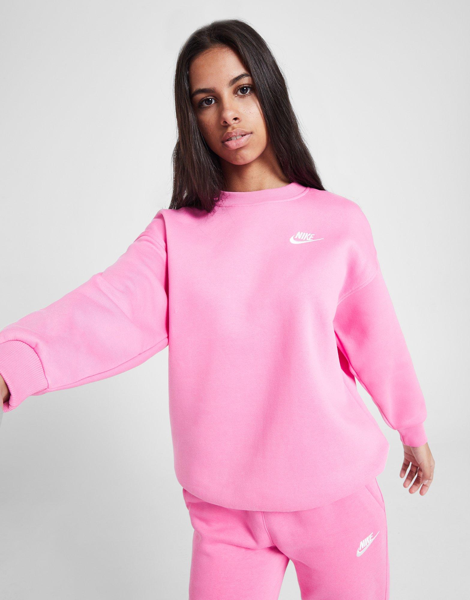 Bluză pentru copii NIKE BLUZĂ G NSW CLUB FLC OVRSZD CREW GIRL FD2923-675 Roz