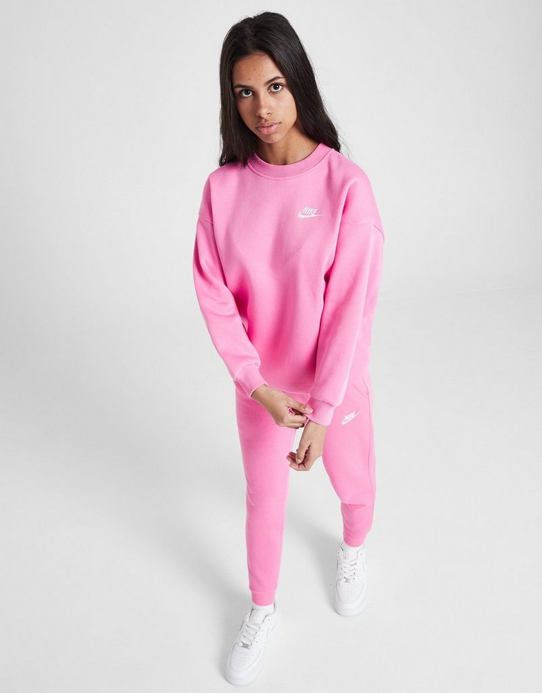 Vaikiškas džemperis NIKE DŽEMPERIS G NSW CLUB FLC OVRSZD CREW GIRL FD2923-675 Rožinė