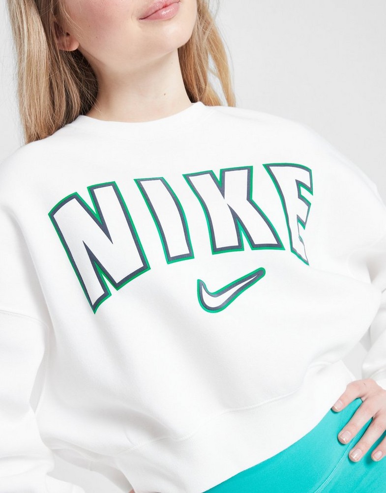 Bluza dziecięca NIKE BLUZA G NSW TREND FLC CREW PRNT FN7720-100 Biały